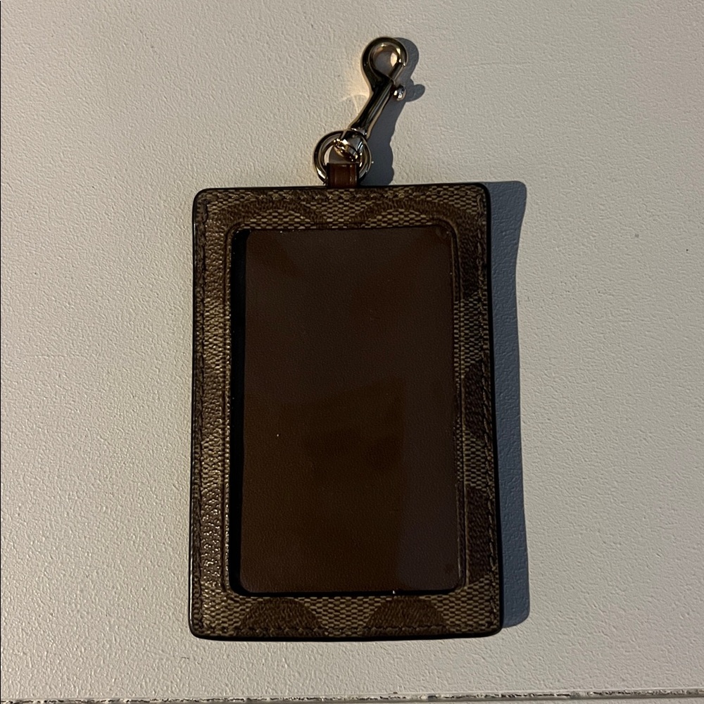 Coach Brown Card Holder with Gold Accents - Picture 2 of 2
